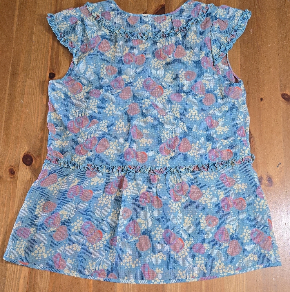 Marc Jacobs Blue Floral Ruffle Button-Front Blouse - Picture 2 of 12